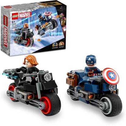 LEGO Marvel Super Heroes Black Widow & Captain America Motorcycles (130 Blocks) Model Building Kit