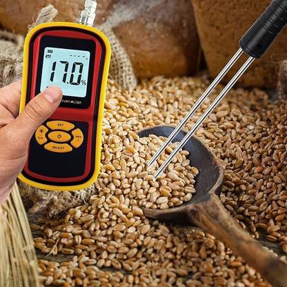R-tek Grain Moisture Meter with Long Probe For 8 Types of Grains Moisture Meter Digital Moisture meter For 8 Types of Grains Moisture Testing Meter Pin-Type Digital Moisture Measurer
