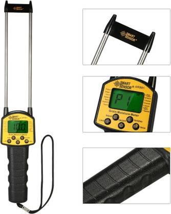 ACU-CHECK AR991 Digital Grain Moisture Meter for Paddy Wheat Corn Rice Bean Peanut Soybean Humidity Tester Sensor Use Probe Smart Grain Moisture Meter Smart Sensor Use Pin-Type Digital Moisture Measurer