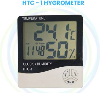BALRAMA No-battery-needed Mechanical Thermometer Hygrometer Household Indoor Temp Meter Digital Temperature Humidity Meter / Calendar / Clock / Alarm HTC-1 Hygrometer Pinless Analog Moisture Measurer