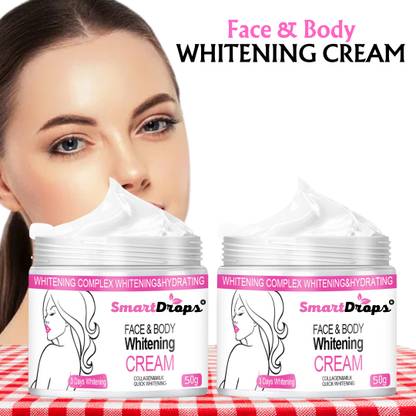 smartdrops Face & Body Whitening Cream for Glowing, Smooth & Bright Skin for Men & Women