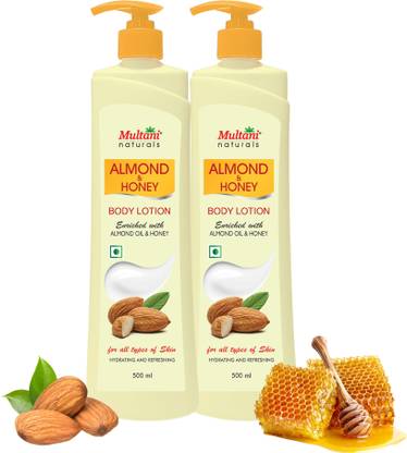 Multani Natural Almond & Honey Body Lotion (Pack of 2) | Hydrating & Refreshing -