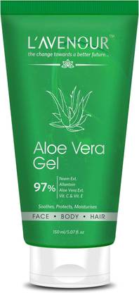 L'avenour Aloe Vera Gel with Vitamin C, E, Pure Aloe Vera & Neem Ext for Face, Body & Hair