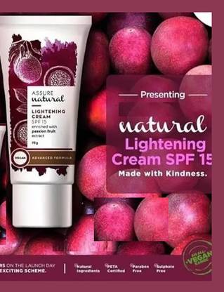ASSURE Natural Lightening Cream with SPF 15 increases hydration PACK OF 1