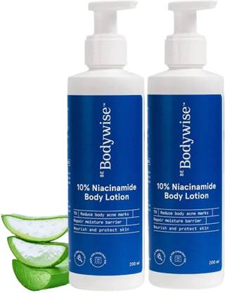 Be Bodywise 10% Niacinamide Body Lotion for Acne Marks | With Aloe Vera Extract | No Paraben