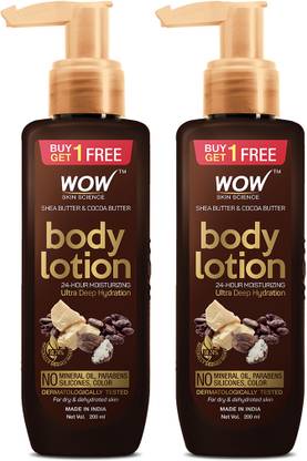 WOW SKIN SCIENCE Shea Butter & Cocoa Body Lotion| Buy 1 Get 1 Pack|
