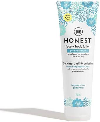 HONEST Face + Body Lotion, Purely Sensitive, Fragrance Free,