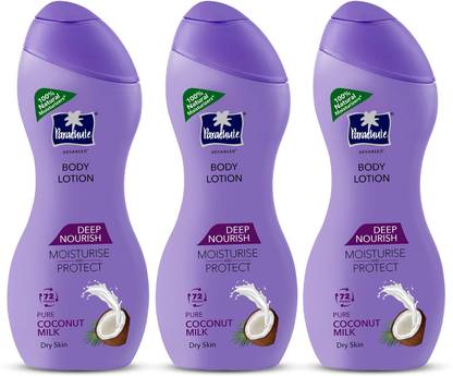 Parachute Advansed Deep Nourish Body Lotion, With Pure Coconut Milk, 72h Moisturization 250ml x 3  (750 ml)