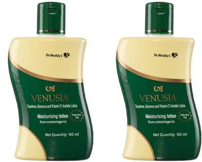 venusia Moisturizing Lotion for Normal Skin with natural Aloe Vera 100 ml x Pack of 2