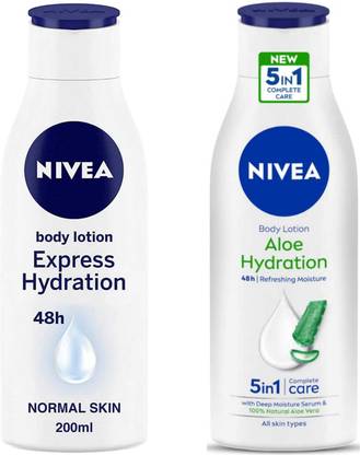 NIVEA Express hydration 200ml and Aloe Hydration 200ml Lotion