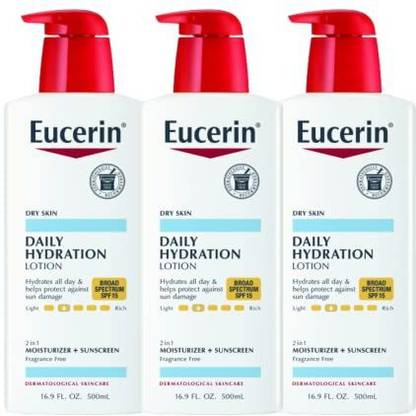 Eucerin Daily Hydration Lotion With Spf 15 Broad Spectrum Body Lotion For Dry Skin 16.9