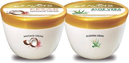 Zavers Kesar Cocobutter Massage Cream + Aloe Vera All Purpose Cream (Combo)