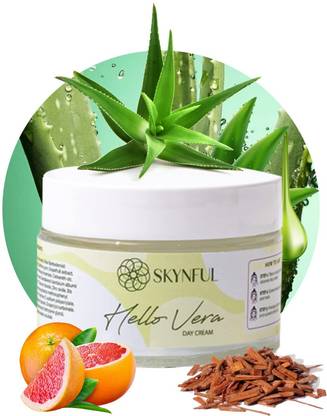 SKYNFUL Hello Vera Day Cream | Chemical-free & 100% Vegan Aloe Vera Cream| Men & Women