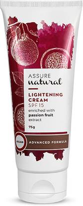 ASSURE Natural Lightening Cream with SPF 15 increases hydration