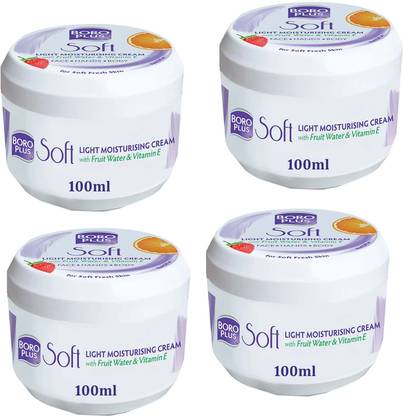 BOROPLUS Soft Light Moisturising Cream Vitamin E For Soft Fresh Skin Pack of - 100ml x 4