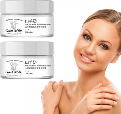 CHITAAKSH Goat Milk Premium Skin Renewal Cream for Men & Women (Pack 2)