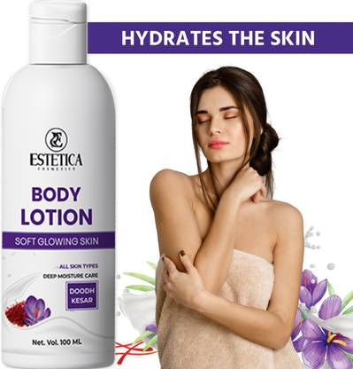 Estetica Doodh & Kesar Ultimate Nourishing Body Milk Lotion For Extremely Dry Skin