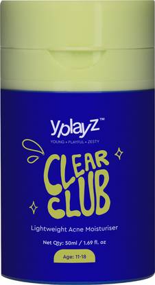 YplayZ Clear Club Acne Moisturizer for Kids & Teens Fades Acne Marks, Ages 11-18