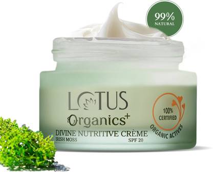 Lotus Organics+ Divine Nutritive Cream | For Skin Repairing & Nourishment | SPF 20 Moisturiser