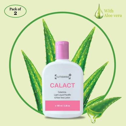 CUTISWISS Calamine Lotion With Aloevera For Itching, Allergy For All Skin Types Pack of 2