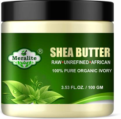 Meralite 100% Pure Organic Ivory Shea Butter | Raw | Unrefined | African | 100GM | Great For Face, Skin, Body, Lips, DIY products