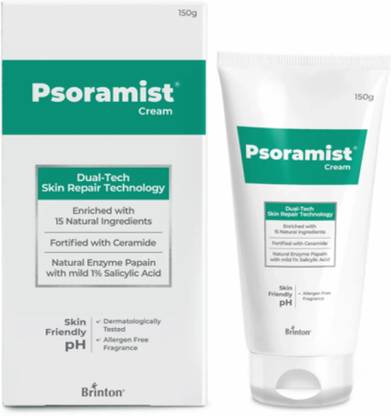 Brinton Psoramist Moisturizing Cream, 150 gm | Dual - Tech Skin Repair Technology