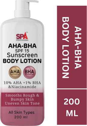 SPA Professionals 10% AHA + 1% BHA Body Lotion For Exfoliation Treats Strawberry Legs & Bumpy Skin