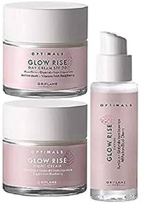 Oriflame Sweden Glow Rise Day Cream SPF 20, Night Cream and Serum PACK OF 3 COMBO