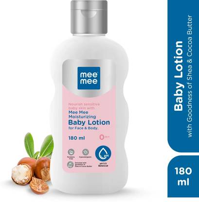 MeeMee Moisturizing Baby Lotion for Face & Body, Shea, Cocoa Butter & Almond Oil