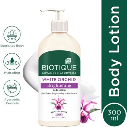 BIOTIQUE White Orchid Brightening Body Lotion|Brightening & Radiance|24H Deep Moisture