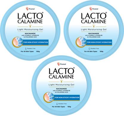 Lacto Calamine Light Moisturising Gel Non-sticky Hydrating Face & Body Gel Hyaluronic & Vit E