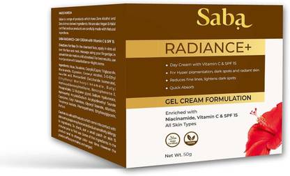 Saba Radiance+ Day Cream with Niacinamide, Vitamin C & SPF 15