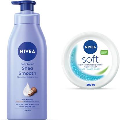 NIVEA SHEA SMOOTH BODY LOTION 400 ML & SOFT CREAM 200 ML