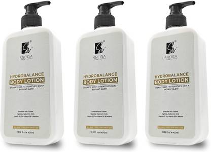 SNEIRA Brightening HYDROBALANCE Body Lotion (PACK OF 3) Pro-Viatmin B5