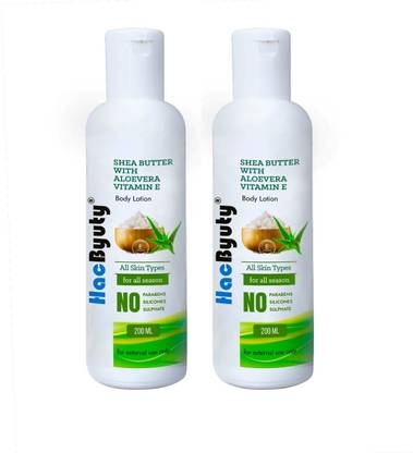 HacByuty Buy 1 Get 1 Free Shea Butter With Aloevera & Vitamin E (200ml+200ml)Body Lotion