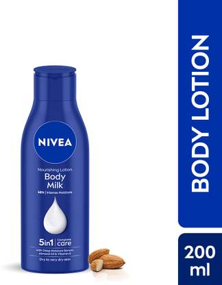 NIVEA Body Milk, Moisturizer Lotion, with Deep Moisture Serum, Almond Oil & Vitamin E