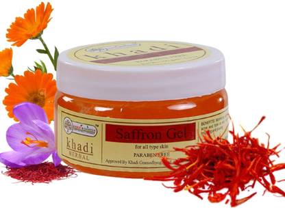 Khadi Rishikesh Saffron Gel For Minimize Signs of Aging,Reduce Acne ,tan,Skin Brighteing Glowing