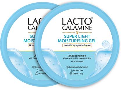 Lacto Calamine Light Moisturising Gel |Non-sticky & Hydrating| Niacinamide & Vit E| Pack of 2