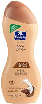 Parachute Advansed Cocoa Repair Body Lotion for Women & Men, 100% Natural, 72h Moisturisation