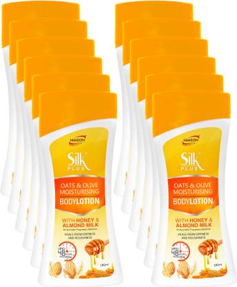 Nimson Silkplus Oats & Olive Moisturizer Body Lotion for Women Retailor Spl.(12 X 180g)
