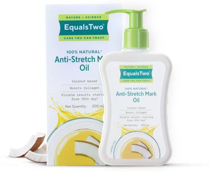 EqualsTwo Anti Stretch Mark Oil, 200ml Dermatologically Tested, No Paraben | Pack of 1