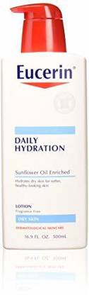 Eucerin Daily Hydration Moisturizing Lotion Fragrance Free 16.9 Oz (Pack Of 2)