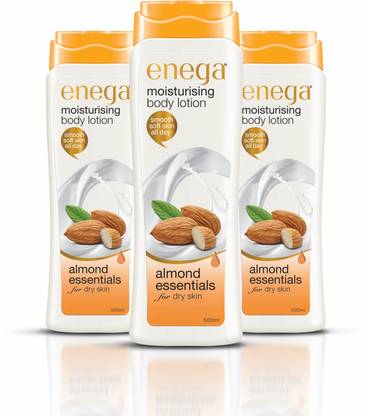 enega almond essentials moisturizing body lotion for dry skin - 500ml (Pack of 3)