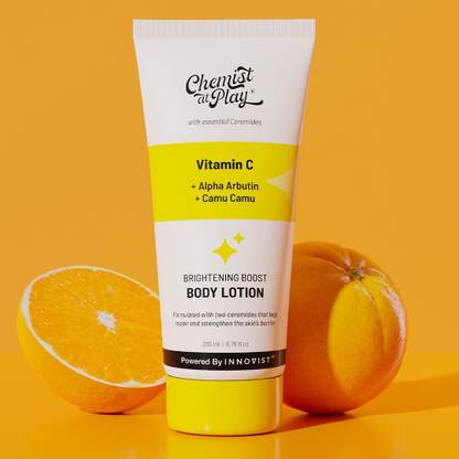 Chemist at Play Brightening Body Lotion | Skin Brightening | De-tan & Glow | Camu | Vitamin C