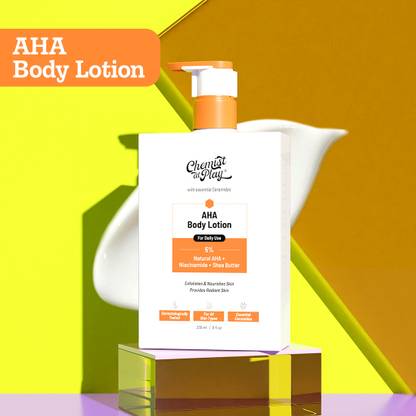 Chemist at Play AHA Body Lotion with Ceramides | 5% Natural AHA + Niacinamide + Shea Butter |