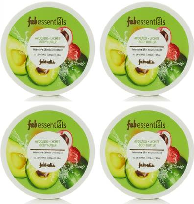 fabessentials Avocado Lychee Body Butter,200ml x Pack of 4