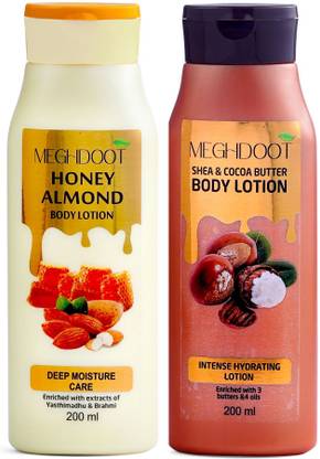 MEGHDOOT Combo Pack of Honey Almond Shea and Cocoa Butter Body Lotion(200ml Each)