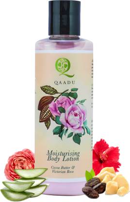Qaadu Moisturising Body Lotion | Cocoa Butter And Victorian Rose (200 ml)