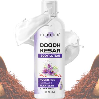 ELIBLISS Milk & Kesar Advanced Nourishing Body Lotion, For Normal to Dry skin