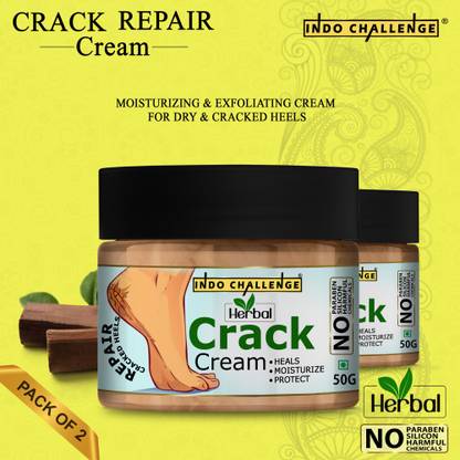 INDO CHALLENGE Herbal Foot Crack Cream For Dry Cracked Heels & Feet